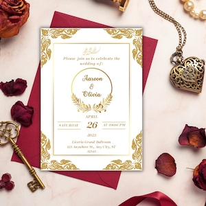 Modèle modifiable d'invitation de mariage musulman, invitation de mariage musulman, walimah Shaadi, invitation de mariage, invitation islamique de Nikkah, mariage islamique