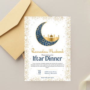 Uitnodiging voor Iftar-feest Iftar dineruitnodiging Ramadan-uitnodiging Afdrukbare islamitische viering uitnodigen afbeelding 5