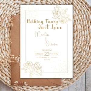 Courthouse Wedding Invitation, Nothing Fancy Just Love Invitation, Micro Wedding Invitation, Wedding Reception Invitation Template,