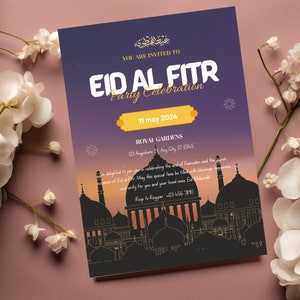 Eid Mubarak Invitation | Iftar Invitation | Eid Dinner Party | Muslim Invite | Virtual Invitation | Islamic Art| Ramadan| Eid Al Adha Fitr