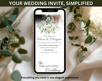 Editable Animated Wedding Video Invitation Digital| Wedding Invitation with RSVP & Countdown | Music Video Invite Template