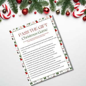Weihnachtspass das Geschenkspiel zum Ausdrucken, Büro-Weihnachtsfeierpass das vorhandene Spiel, Weihnachtsfamilienspiele für Erwachsene und Kindergruppe