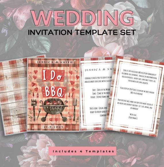 I Do BBQ Invitation, I Do BBQ Couples Invitation, Bbq Engagement