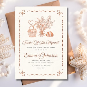 Fresh Off The Market Bridal Shower Invitation, Farmers Market Bridal Shower Invitation, She&#39;s Off Market Invite