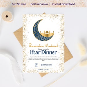 Uitnodiging voor Iftar-feest Iftar dineruitnodiging Ramadan-uitnodiging Afdrukbare islamitische viering uitnodigen afbeelding 3