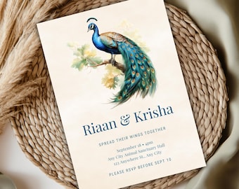 Indian Wedding Invitation card, Punjabi Wedding invitation, Save the Date Indian Invite, Haldi Mayon Baraat Dholki Invite, Muslim wedding