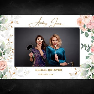 Eucalyptus Bridal Shower Photo Prop, Greenery Bridal Shower photo booth frame, Sage green Social Media Frame, Selfie Frame Template