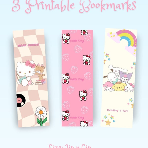 Cute Kitty Cat Bookmark Collection | Kawaii Kitten Bundle PDF | Kitten Bookmarks | Kitten & friends reading set | Printable Bookmarks