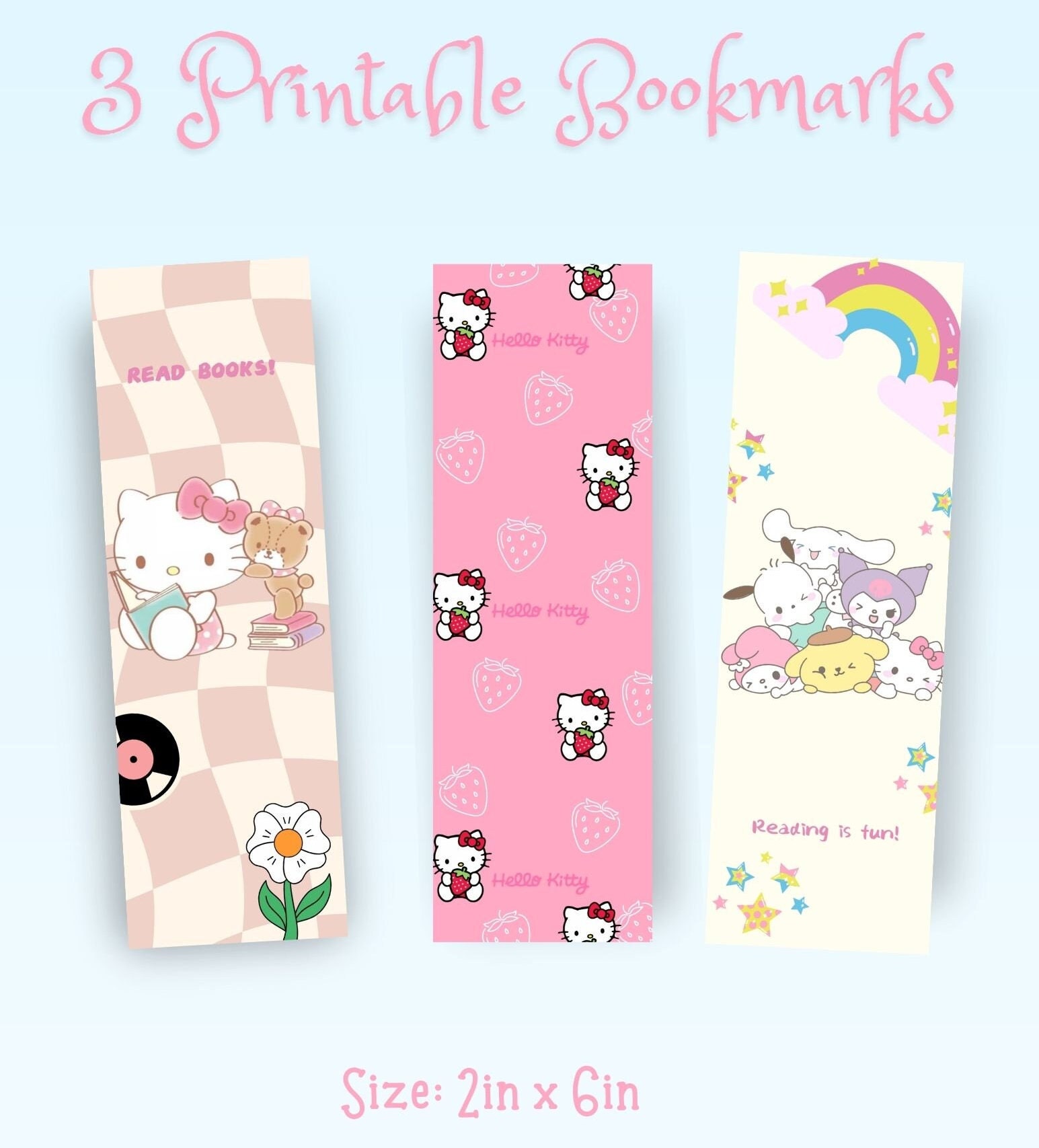 Cute Kitty Cat Bookmark Collection Kawaii Kitten Bundle PDF Kitten ...