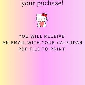 Kawaii Kitty 2024 Calendar Printables Wall Calendar Printable Monthly