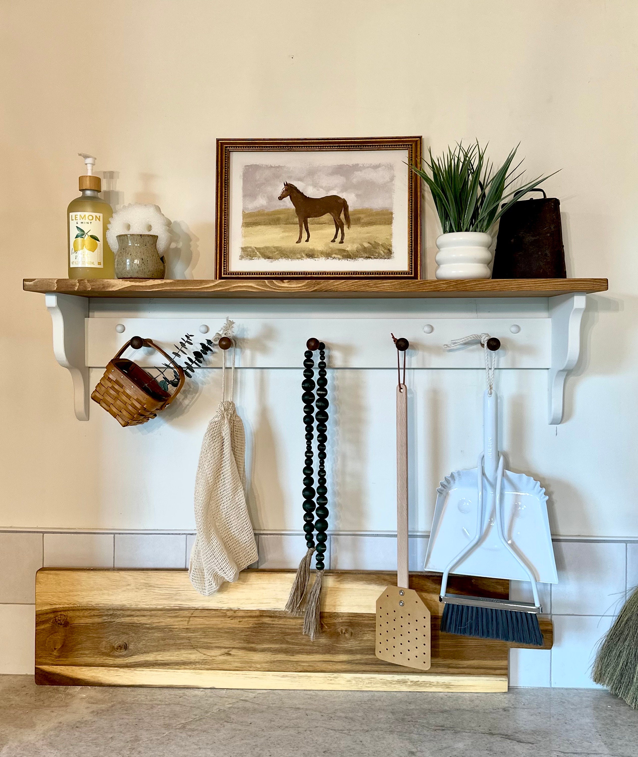 Shelf With Hooks, Shaker Peg Shelf, Housewarming Gift, Entryway ...