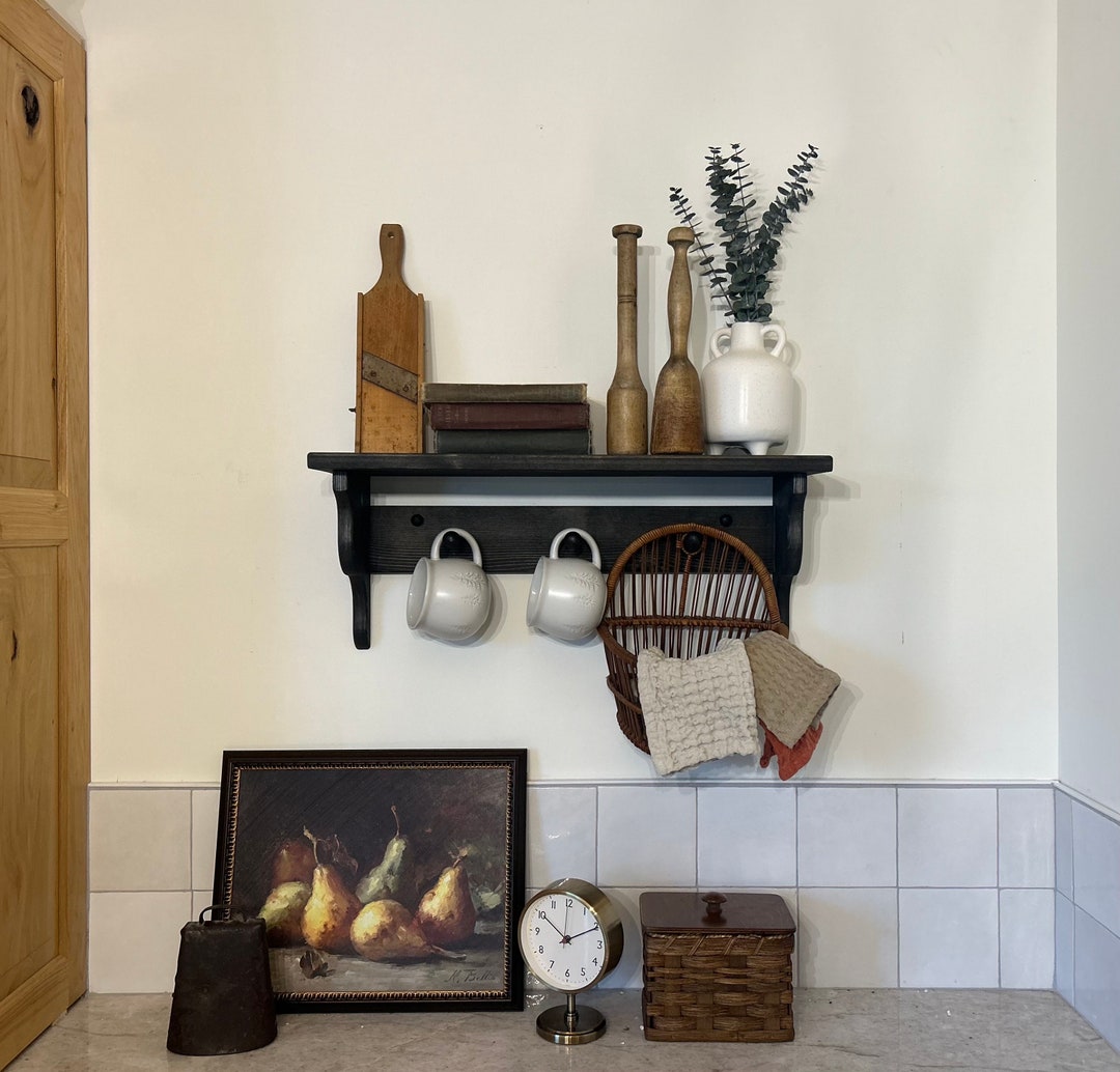Shelf With Hooks, Peg Shelf, Entryway Organization, Shaker Peg Coat