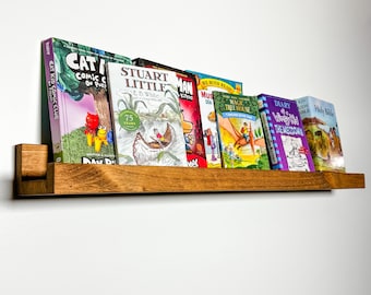 Ledge shelf, floating picture shelf, floating book shelf, wood display shelf, wooden picture or book shelf, art shelf, rustic floating shelf
