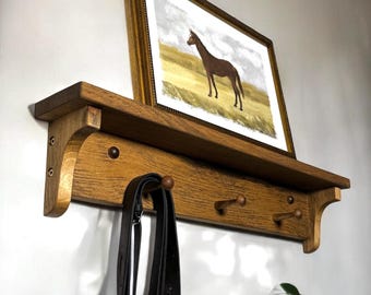Shaker peg shelf | coat rack with shelf | wood shelf with pegs | farmhouse display shelf | entryway shelf | minimalist | wall hung shelf