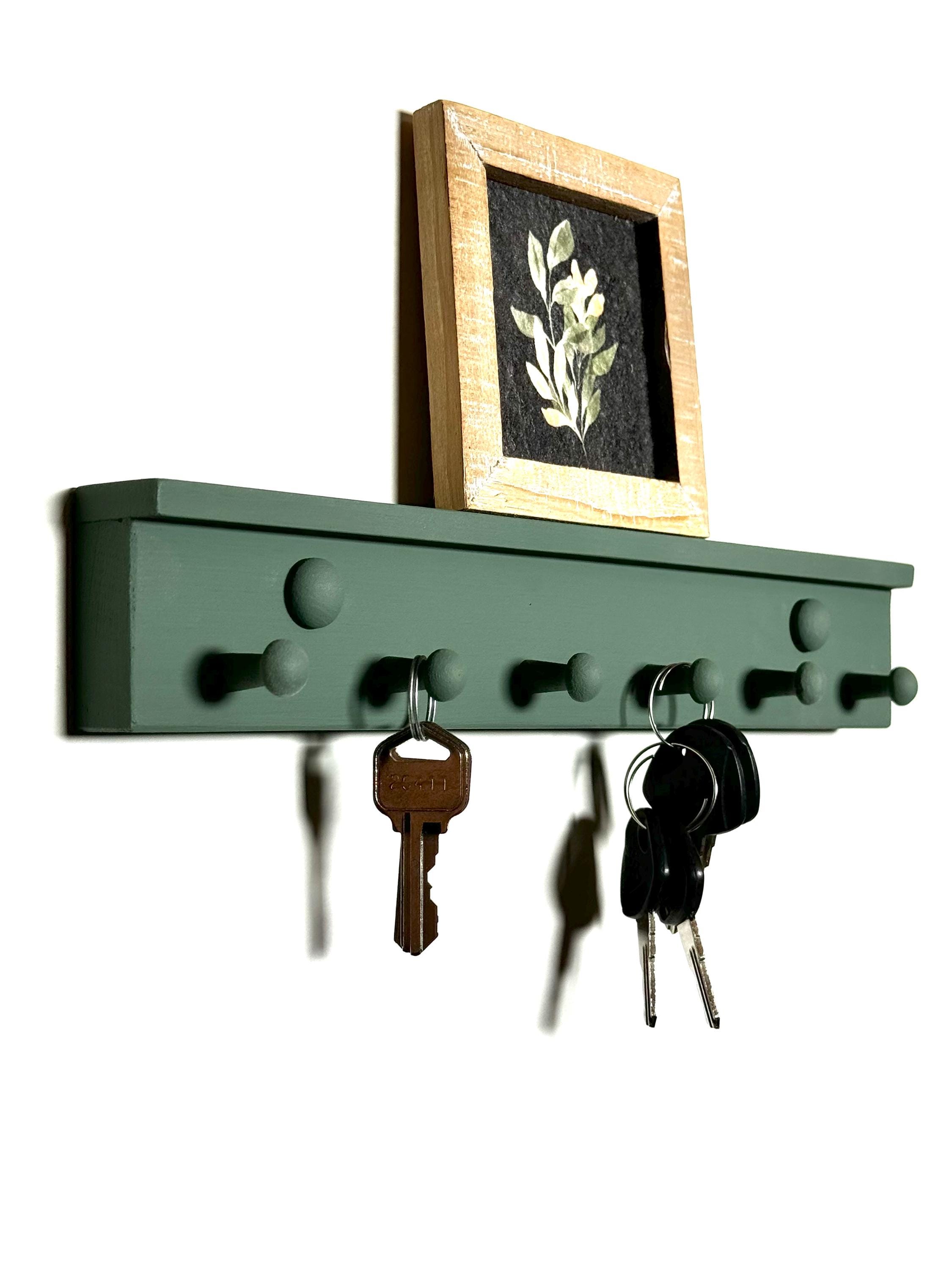 Wooden Key Rack, Shaker Style Key Rack, Wood Pegs, Wall Mounted Rack ...