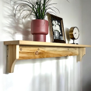 5.5&quot; deep wood shelf with corbel ends, home decor display shelf, floating shelf, plant shelf, picture shelf, Farmhouse shelf, rustic shelf