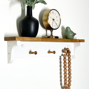 Shelf With Hooks and Ledge Shelf for Pictures Kitchen Decor Wooden Peg Rail Coat Rack Entryway Decor Minimalist Shaker Peg Etsy