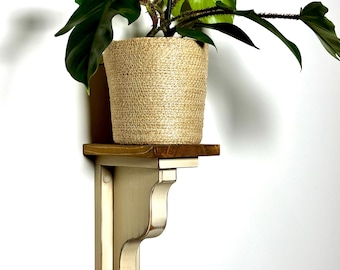 Plant stand, wall mounted plant shelf, wood plant holder, home decor, floating shelf, hanging plant shelf, gift for plant lover