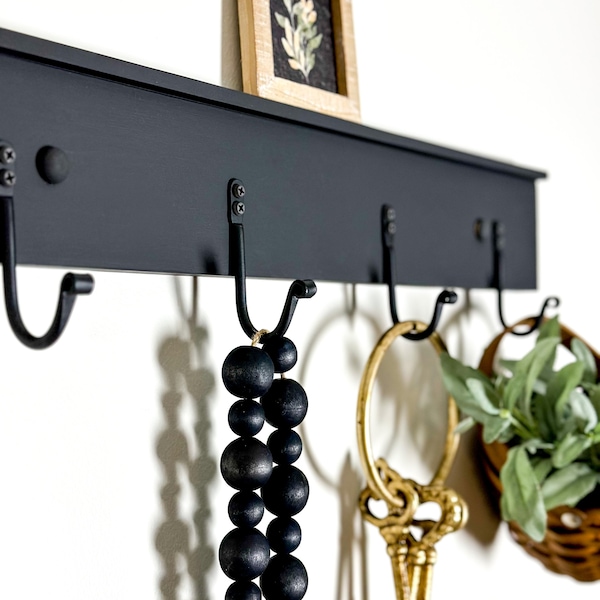 Easy to Hang Shaker Peg Shelf, Wood Display Shelf, Wall Hung Coat Rack ...