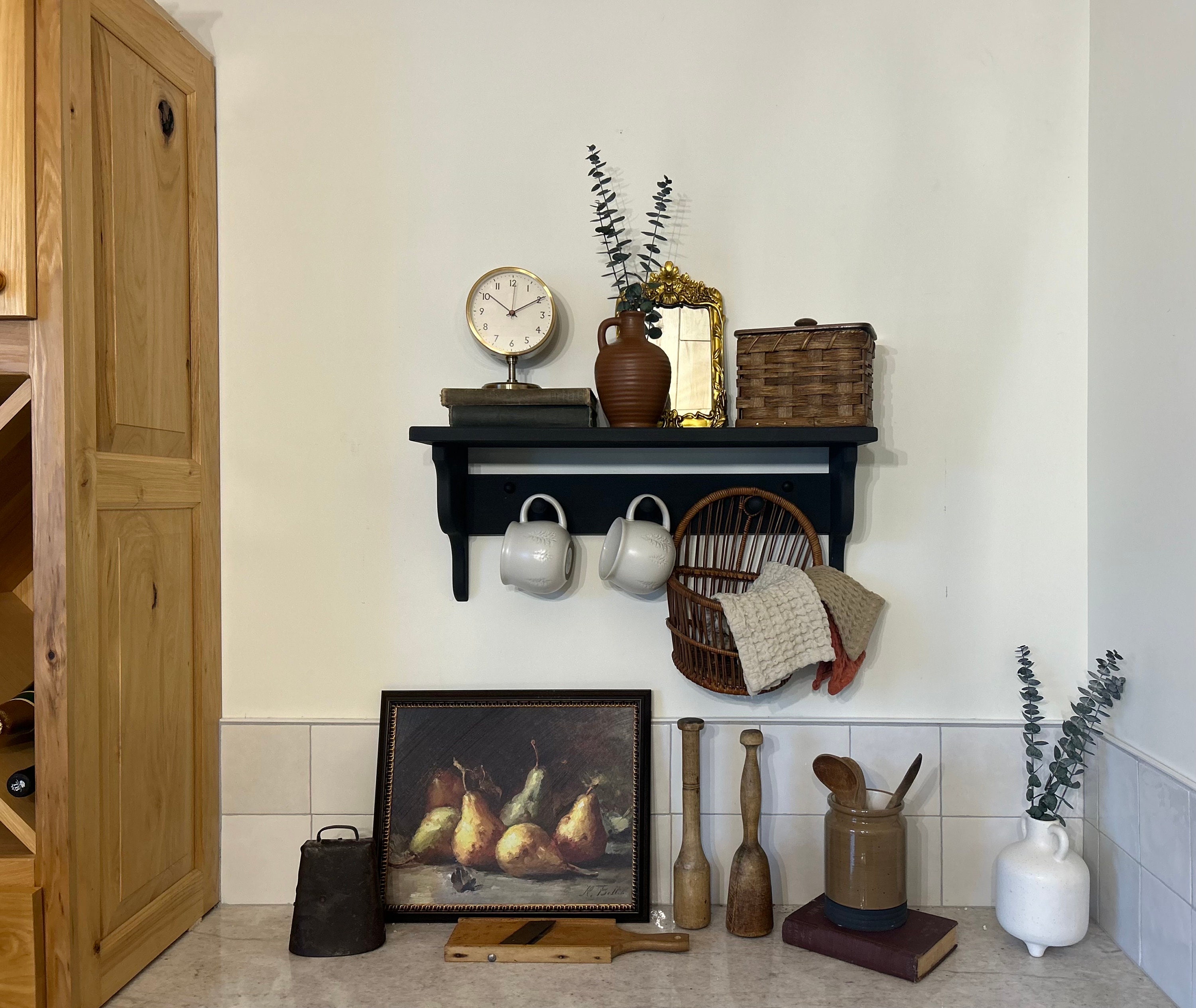 Easy to Hang Shaker Peg Shelf, Wood Display Shelf, Wall Hung Coat Rack ...