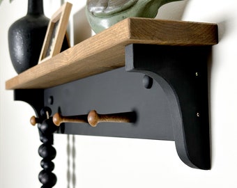 Shaker peg shelf - coat rack with shelf - wood shelf with pegs - decor display shelf - entryway shelf with peg rail - shelf with hooks