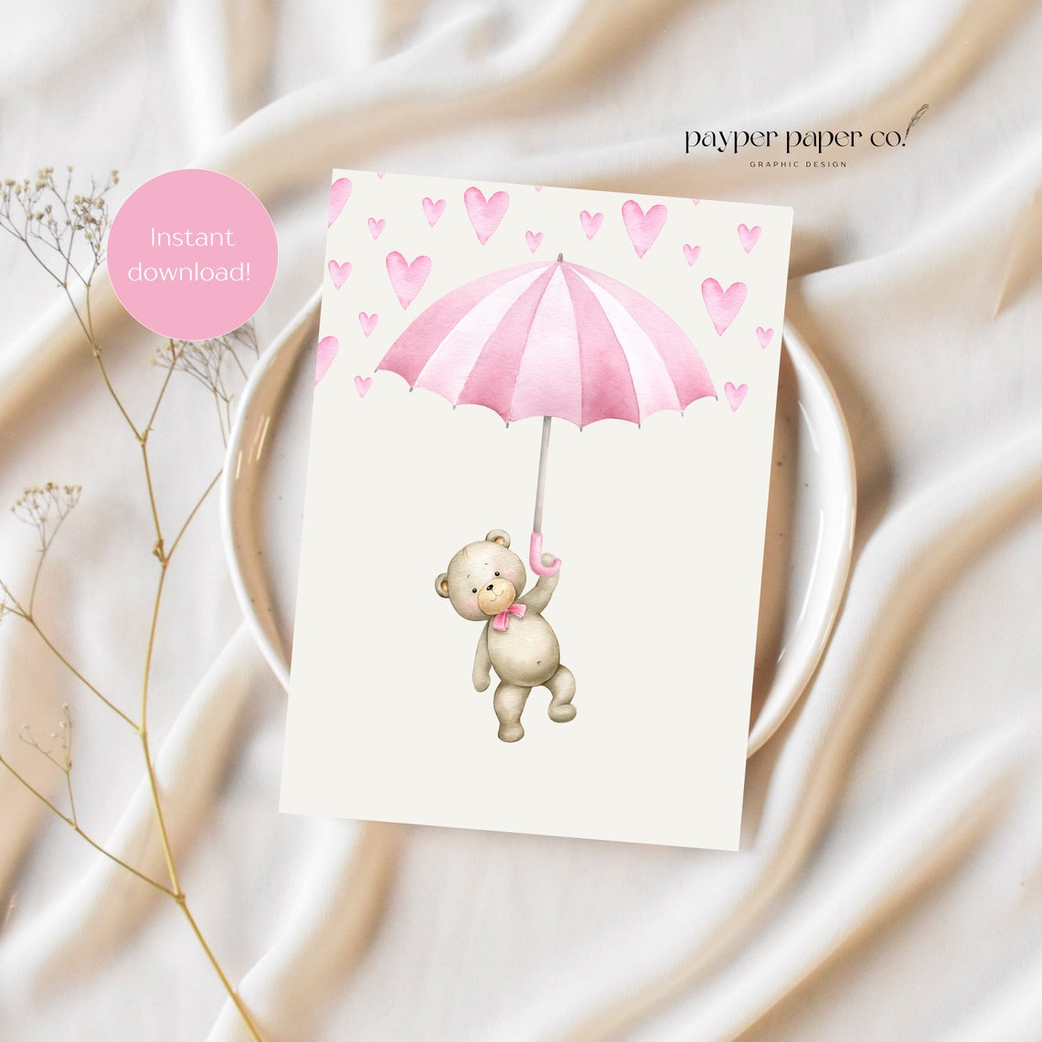Printable Child Loss Card, Thinking of You Card, Sympathy Card, Baby ...