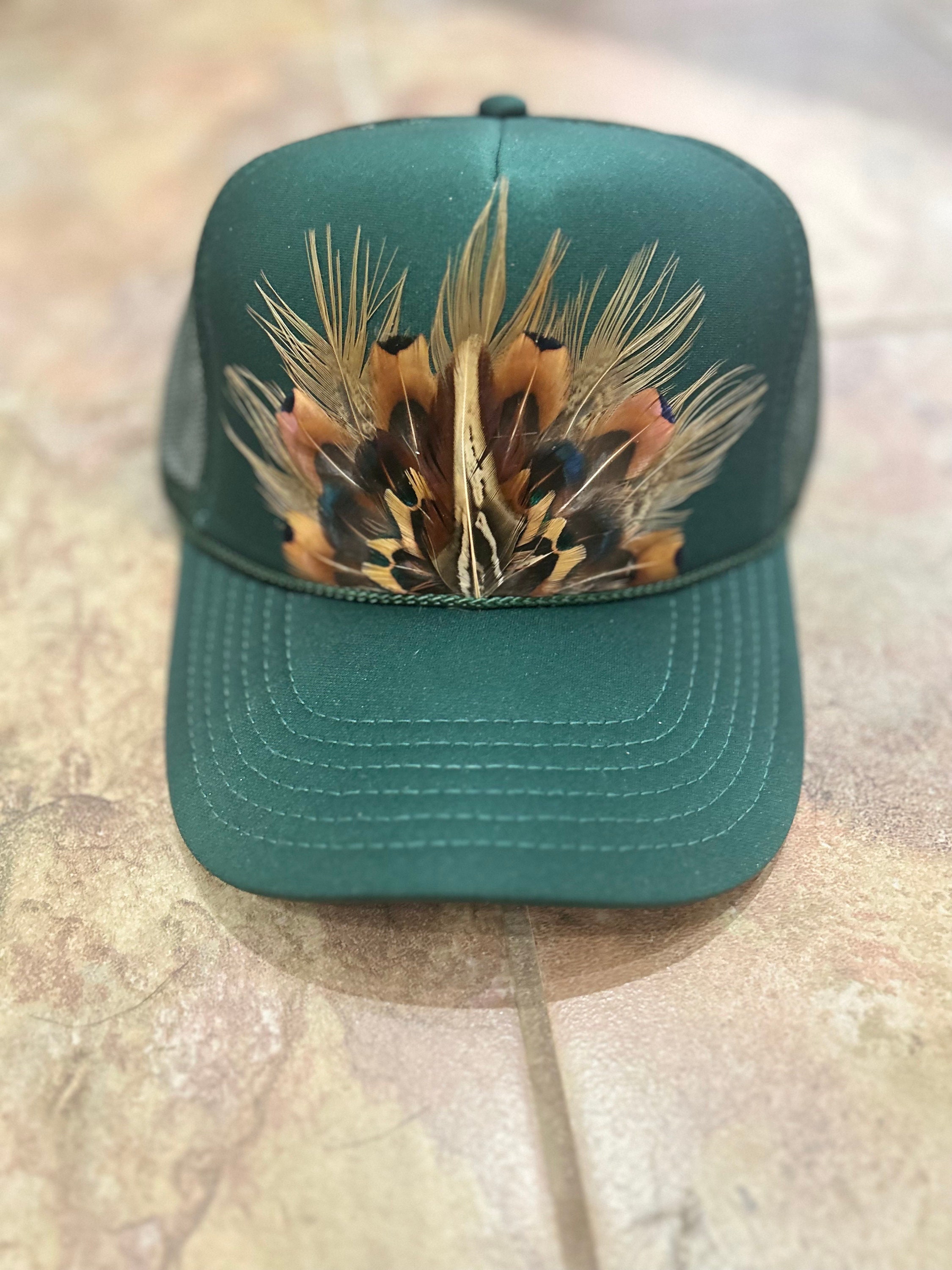 Green Feather Embellished Trucker Hat IMG_8213_2048x.jpg?v=1708196300 main image 3