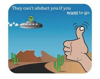 Whimsical Alien Mouse Pad: Fun Geeky Desk Accessory