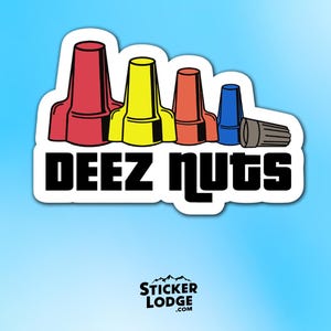 Deez Nuts Vinyl Sticker – Funny Electrician Hard Hat Toolbox Decal