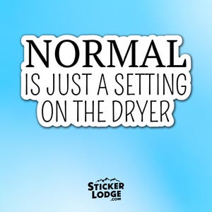 Normal Is Just a Setting on the Dryer Vinyl Sticker – Quirky Mental Health Acceptance Decal