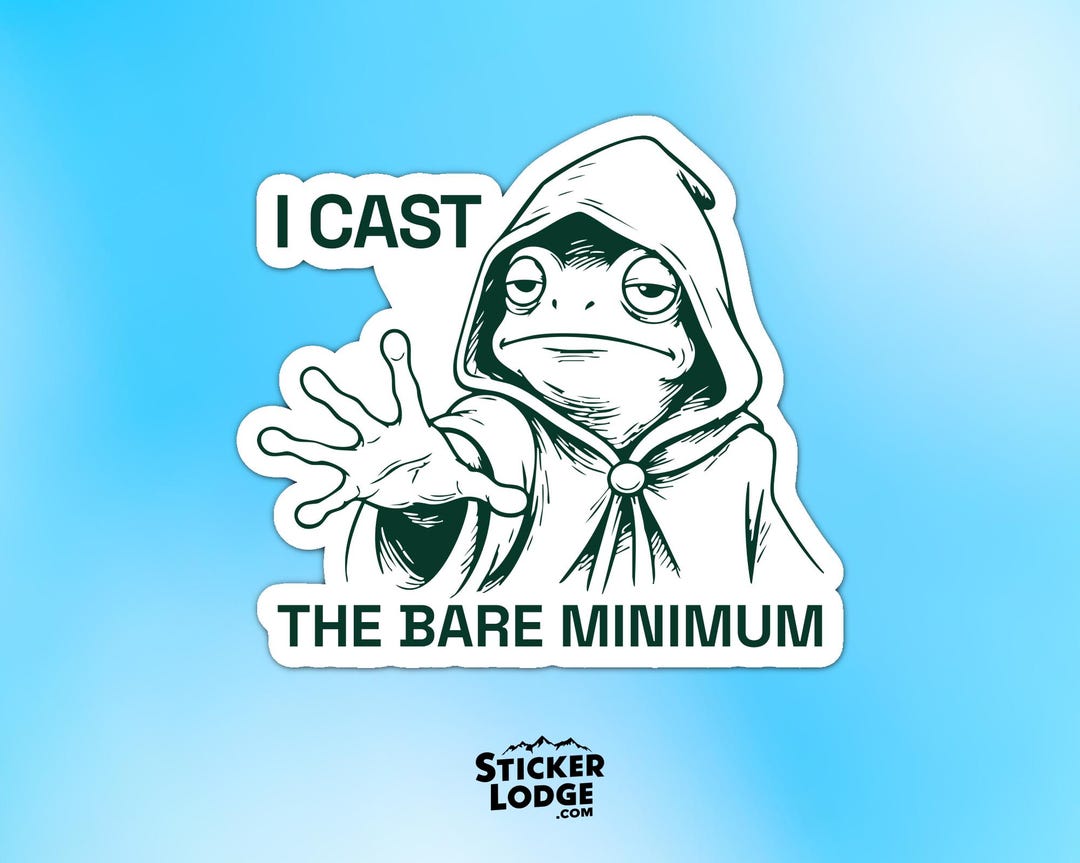 I Cast the Bare Minimum Vinyl Sticker - Funny Wizard Frog Decal - Etsy