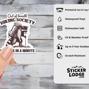 Out of Breath Hiking Society Vinyl Sticker | Sticker Lodge