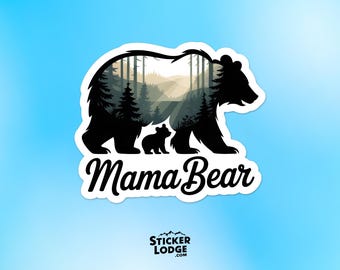 Mama Bear Vinyl Sticker - Family Mother's Day Mountain Decal