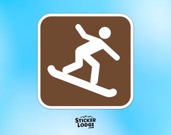 Snowboarding National Park Symbol Vinyl Sticker - Winter Snowboard Decal