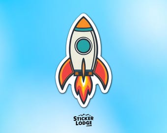 Retro Rocket-ship Sticker Pack – 72 Vibrant Vinyl Stickers, Glossy ...