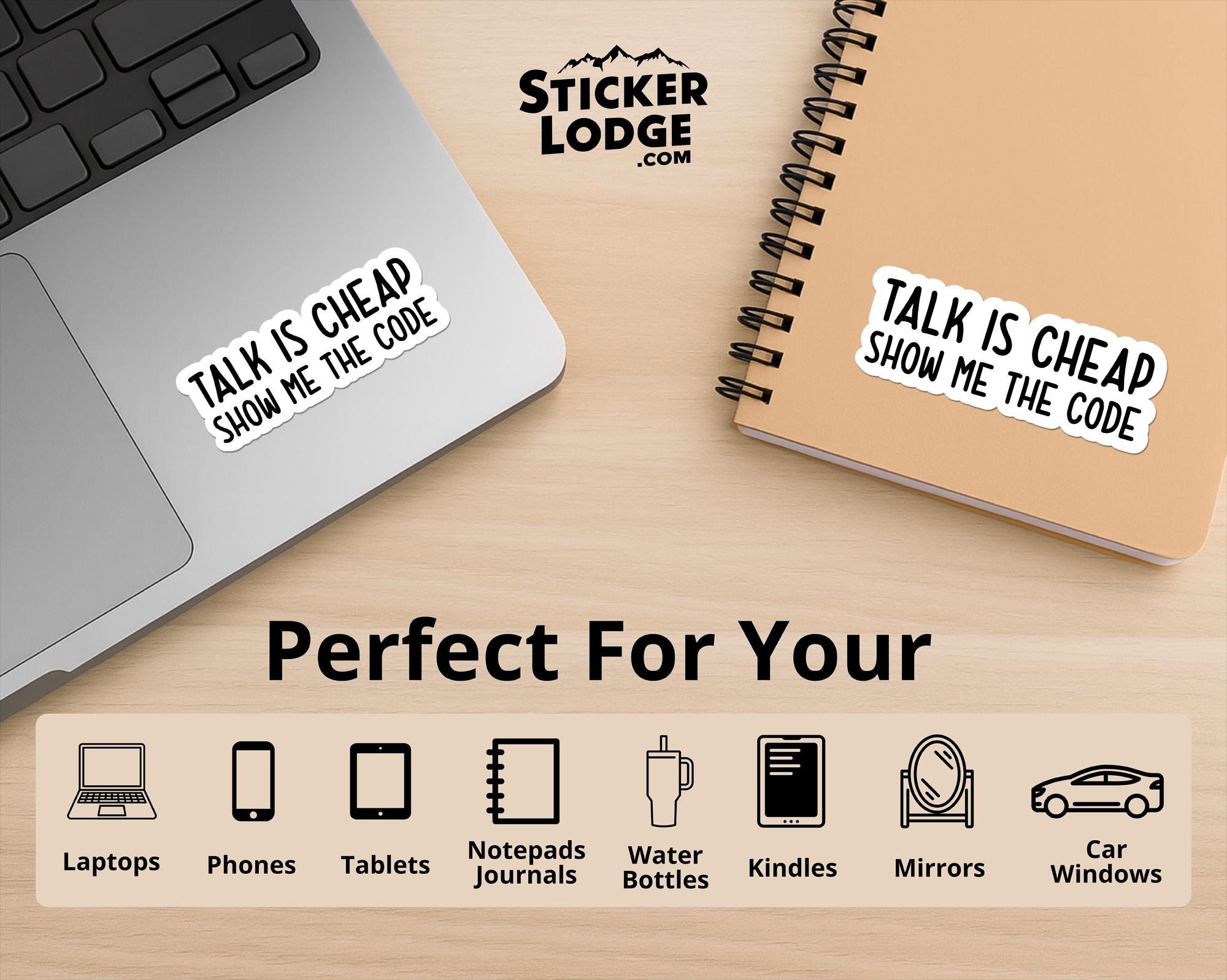 Talk is Cheap Show Me the Code Vinyl Sticker - Funny Developer Decal - Etsy