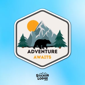 Adventure Awaits Nature Vinyl Sticker - Hiking Camping Exploration ...