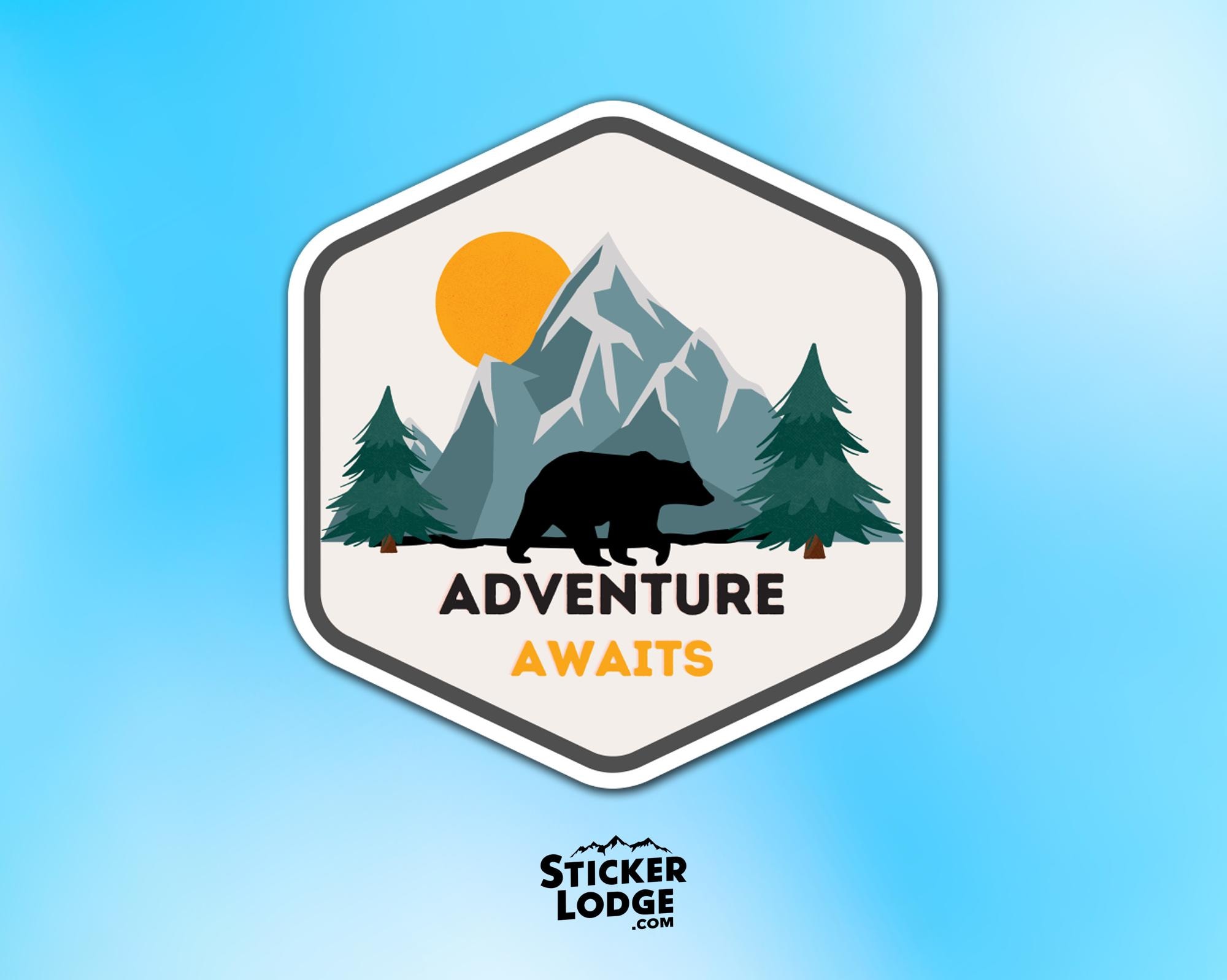Adventure Awaits Nature Vinyl Sticker - Hiking Camping Exploration ...