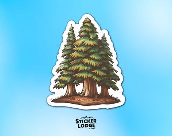 Redwood Evergreen Forest Vinyl Sticker – Scenic Nature Decal