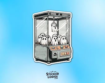 Grab a Ghost Vinyl Sticker – Funny Arcade Claw Machine Decal
