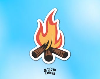 Cozy Campfire Vinyl Sticker – Outdoor Camping Adventure Decal