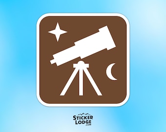 NPS Stargazing Vinyl Sticker - Telescope Night Sky Decal