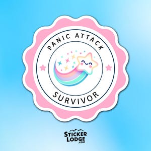 Panic Attack Survivor Vinyl Sticker - Supportive Mental Health Decal
