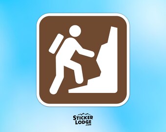 Climbing National Park Symbol Vinyl Sticker - Rock Climber Decal