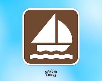 Sailing National Park Symbol Vinyl Sticker - Sailboat Decal