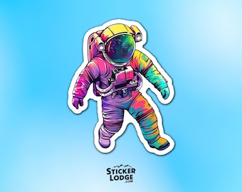 Astronaut Voyager Vinyl Sticker - Colorful Cosmic Space Decal