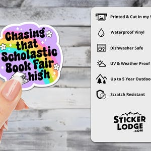 Chasing That Scholastic Book Fair High Vinyl Sticker | Sticker Lodge