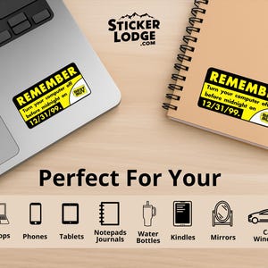 Remember Y2K Turn Off Your Computer Vinyl Sticker | Sticker Lodge