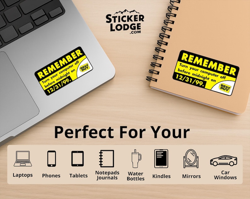 Remember Y2K Turn Off Your Computer Vinyl Sticker | Sticker Lodge