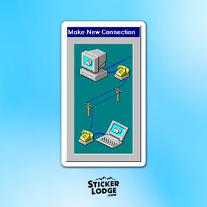 Nostalgic Windows 95 Dial Up Vinyl Sticker - Retro Tech Decal